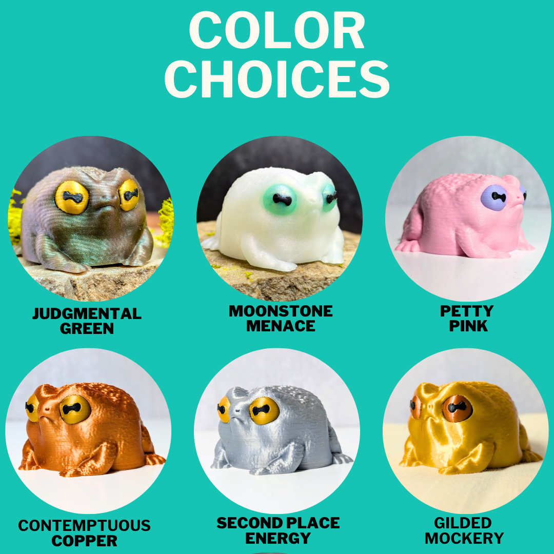 Judgmental Frog - Grumpy Frog Figurine