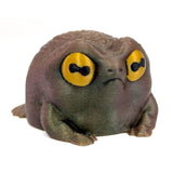 A picture of a frog with an extremely judgmental expression, sitting on a white background.