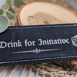 Dungeons and Dragons Bottle Opener D&D gift Drink for Initiative DnD Beer Opener Laser Engraged Black Faux Leather DM gift Dungeon Master