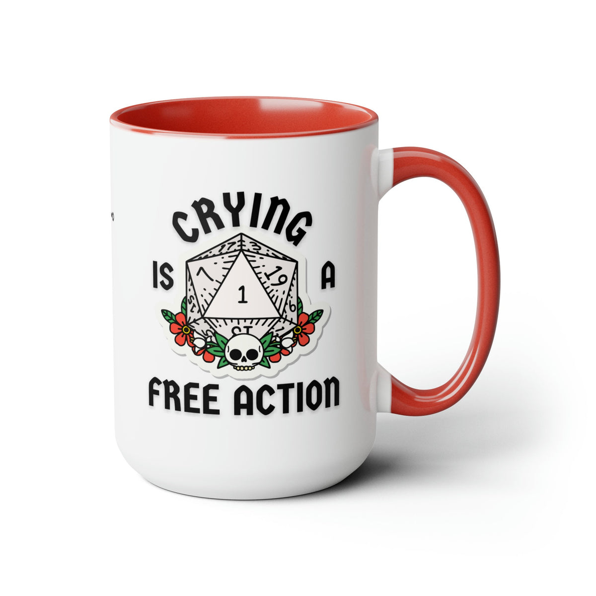 Dungeons and Dragons Mug Crying is a Free Action DnD Themed Mug Funny Gift for Dungeon Master Gift for DM Nerdy Coffee Mug Critical Fail RPG