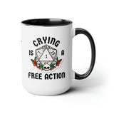 Dungeons and Dragons Mug Crying is a Free Action DnD Themed Mug Funny Gift for Dungeon Master Gift for DM Nerdy Coffee Mug Critical Fail RPG