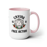 Dungeons and Dragons Mug Crying is a Free Action DnD Themed Mug Funny Gift for Dungeon Master Gift for DM Nerdy Coffee Mug Critical Fail RPG