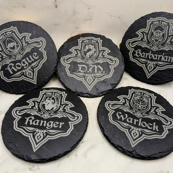 Dungeons and Dragons Coaster with Class Emblem Single or Set! DnD Campaign Party Gift D&D DnD Coaster Dungeon Master Gift Choose your Class