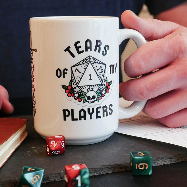 Dungeons and Dragons Mug Tears of My Players DnD Dungeon Master Gift Nerdy Geek Present 15oz Large Coffee Tea Mug