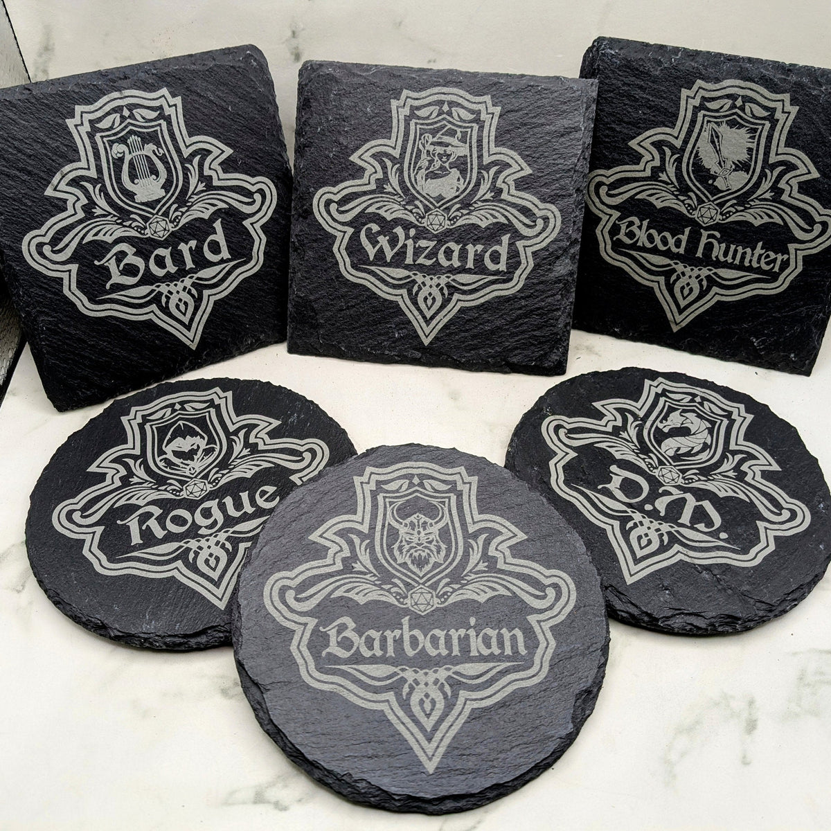 Dungeons and Dragons Coaster with Class Emblem Single or Set! DnD Campaign Party Gift D&D DnD Coaster Dungeon Master Gift Choose your Class