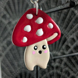 Mushroom Keychain for Mushroom Lovers Red and White Mushroom Keyring Kawaii Mushroom Backpack Buddy