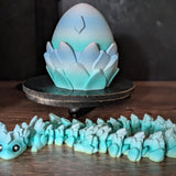 CUSTOMIZED Dragon! Articulated Dragon and Egg for Dragon Lovers Large Desk Dragon Companion Blue and Green Dragon and Dragon Egg Dragon