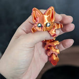 Fox Desk Buddy Articulated Fox Figurine Desk Toy - Orange Fox Desk Decoration for Home or Office! Great Coworker Gift! Fidget Toy Fox