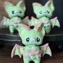 Kawaii Bat Desk Buddy Hand Painted Articulated Bat Figurine Desk Toy Green Bat Desk Decoration for Home or Office Unique Coworker Gift!