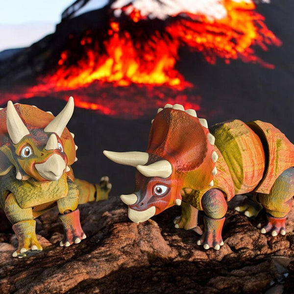 CUSTOMIZABLE Flexi Triceratops Desk Buddy Articulated Dinosaur Triceratops Figurine Desk Toy Dinosaur Flexi Coworker Gift for Dinosaur Lover