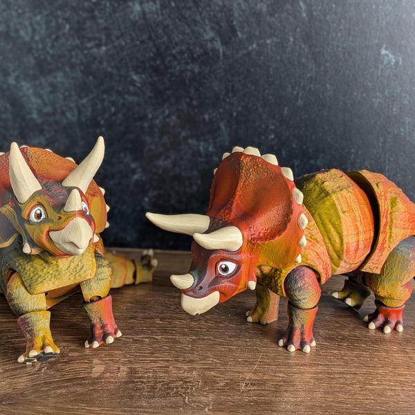 CUSTOMIZABLE Flexi Triceratops Desk Buddy Articulated Dinosaur Triceratops Figurine Desk Toy Dinosaur Flexi Coworker Gift for Dinosaur Lover