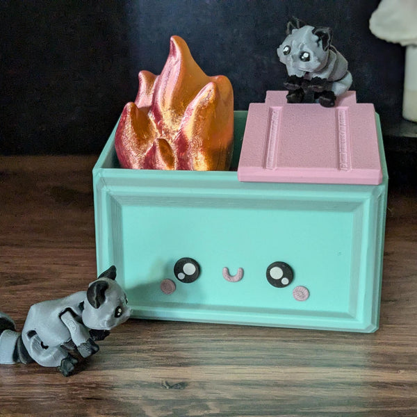 Dumpster Fire Desk Buddy Desk Toy Raccoons and Dumpster Desk Decoration for Home or Office Great Coworker Gift! Fidget Toy Raccoon Dumpster