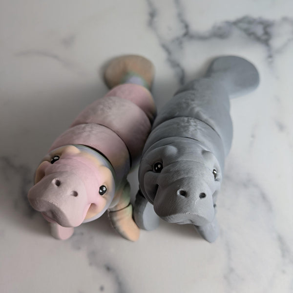 CUSTOMIZABLE Flexi Manatee Desk Buddy Articulated Manatee Figurine Desk Toy Sea Cow