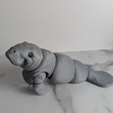 CUSTOMIZABLE Flexi Manatee Desk Buddy Articulated Manatee Figurine Desk Toy Sea Cow