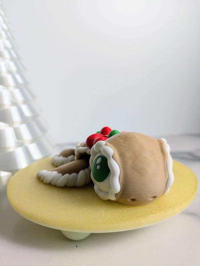 Christmas Flexi Turtle Desk Buddy Articulated Gingerbread Turtle Figurine Desk Toy - Christmas Turtle Desk Decoration Coworker Gift