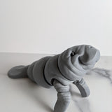 CUSTOMIZABLE Flexi Manatee Desk Buddy Articulated Manatee Figurine Desk Toy Sea Cow