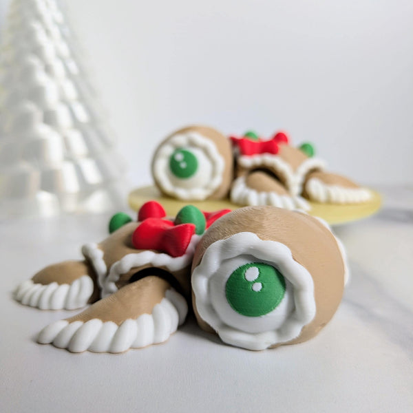 Christmas Flexi Turtle Desk Buddy Articulated Gingerbread Turtle Figurine Desk Toy - Christmas Turtle Desk Decoration Coworker Gift