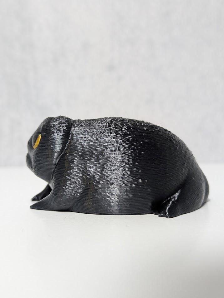 Depressed Dumpling – Sad Black Rainfrog Figurine, Moody Frog Desk Buddy - Emotional Support Blob