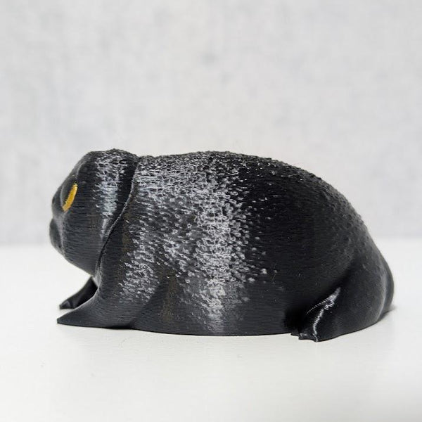 Depressed Dumpling – Sad Black Rainfrog Figurine, Moody Frog Desk Buddy - Emotional Support Blob