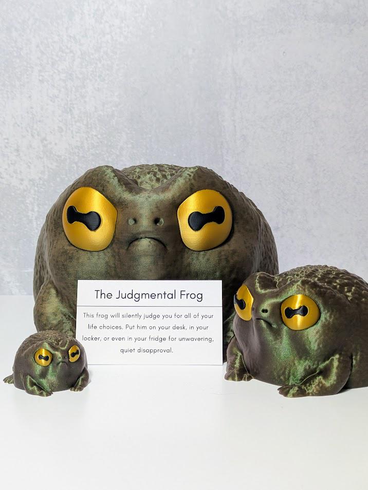 Judgmental Frog Desk Buddy Rain Frog Figurine Desk Toy Green Grumpy Frog Desk Decoration for Home or Office Coworker Gift! Toad Figurine