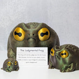 Judgmental Frog Desk Buddy Rain Frog Figurine Desk Toy Green Grumpy Frog Desk Decoration for Home or Office Coworker Gift! Toad Figurine
