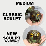 Judgmental Frog Desk Buddy Rain Frog Figurine Desk Toy Green Grumpy Frog Desk Decoration for Home or Office Coworker Gift! Toad Figurine