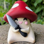 Shroomshank – Stabby Mushroom Desk Gremlin with Knife | Cute Fungus Figurine Gift for Mushroom Collectors