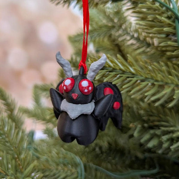Mothman Ornament – Kawaii Cryptid Christmas Decor, Gothic Holiday Ornament