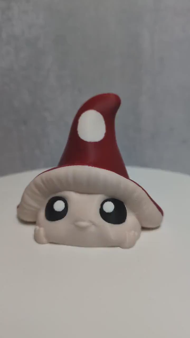 Mushroom Buddy – Kawaii Toadstool Figurine | Cottagecore Shelf Decor | Cute Fungus Friend | Fairy Garden Creature | Whimsical Gift Idea