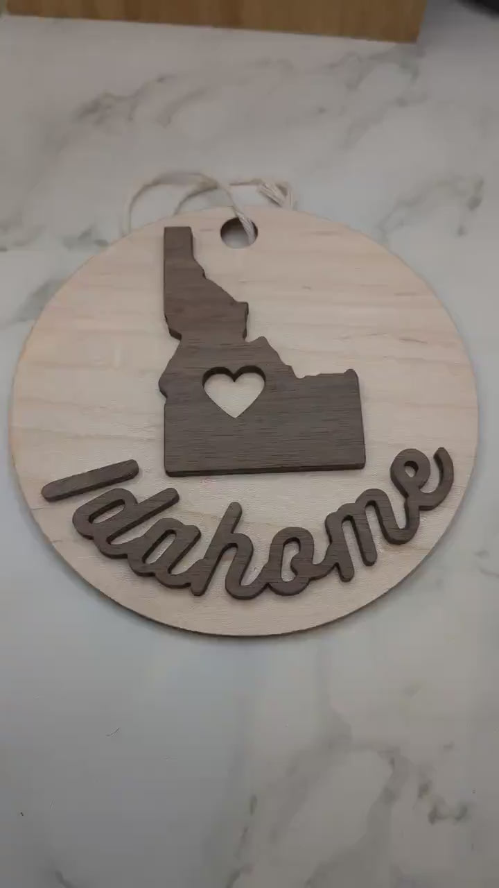 Idaho Christmas Ornament Idahome Christmas gift Wooden Laser Engraved State