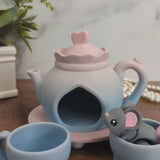 CUSTOMIZABLE Cute Mouse and Tea Set Adorable Mice Desk Toy Fidget Custom Mouse Tea Pot and Teacups Fidget Toy