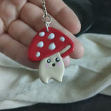 Mushroom Keychain for Mushroom Lovers Red and White Mushroom Keyring Kawaii Mushroom Backpack Buddy