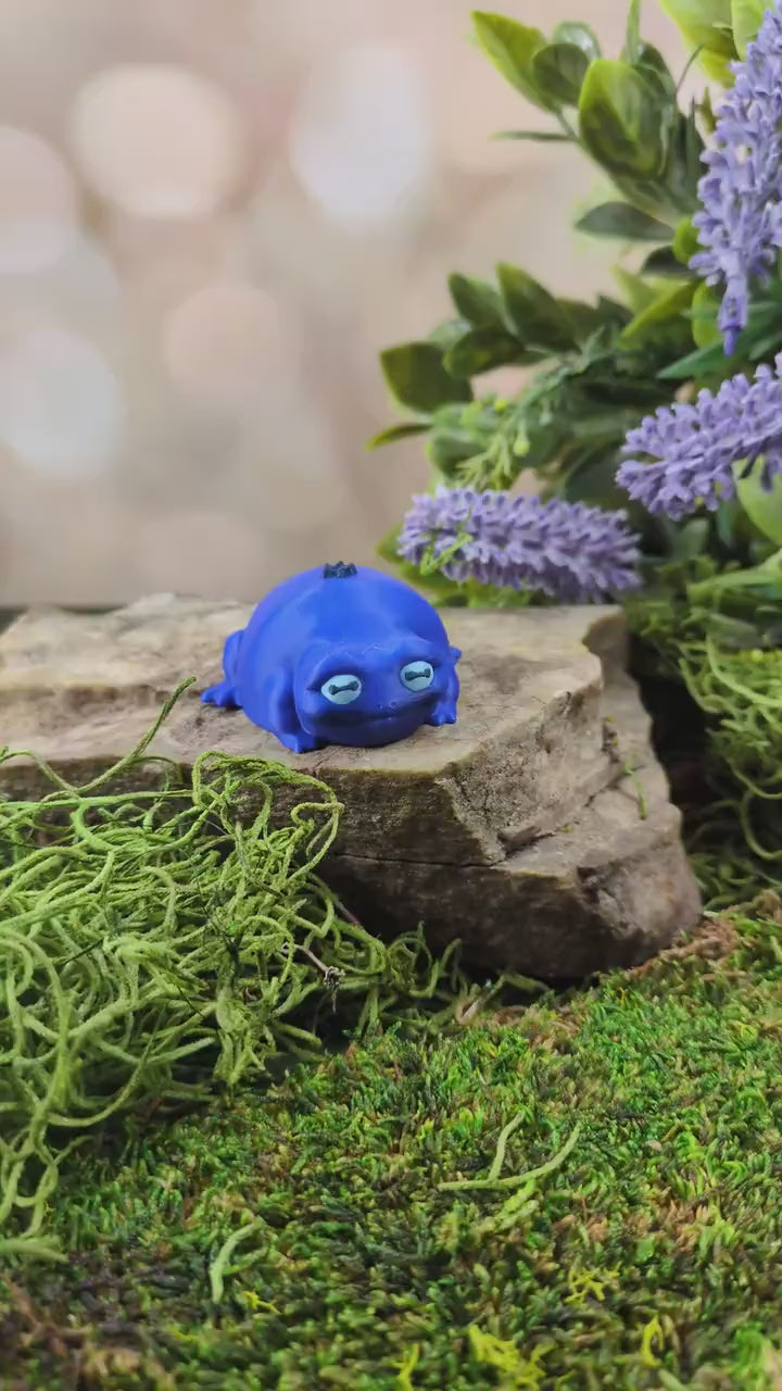 Blueberry Frog Figurine – Whimsical Desk Pet, Weird Frog Gift